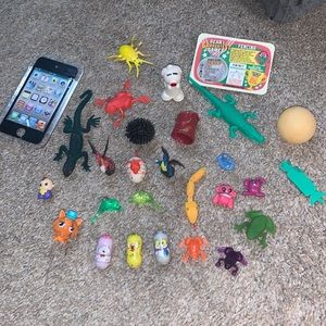 Miscellaneous Toy Lot Bundle of 28 Figurines, Learning Card, Collectibles.